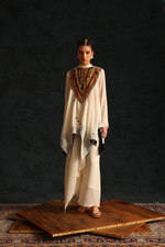 Multi-coloured yoke gather set(Off-White) | Enech