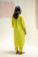 Mandarin Collar Kurta and Pants - Neon | Prahnaaya