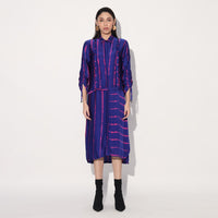 Zinnia shibori stripe shirtdress - Pink Purple | Linetribe