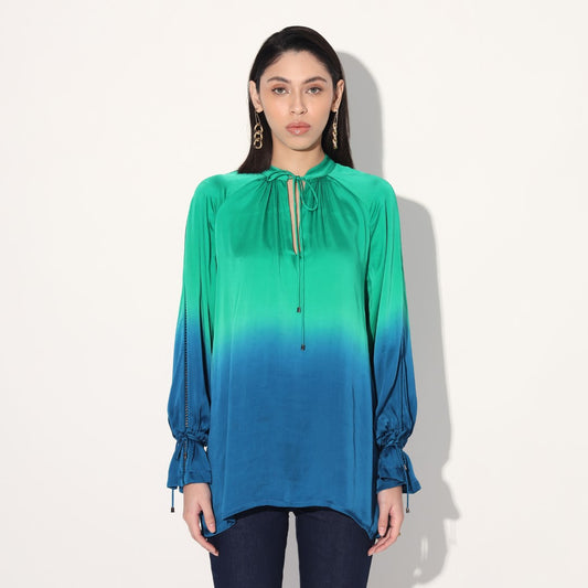 Hanako ombre top - Green Blue | Linetribe