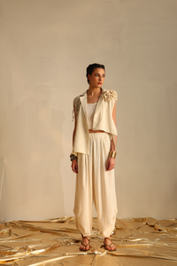 Dramatic flower blazer twin set(Off-white) | Enech