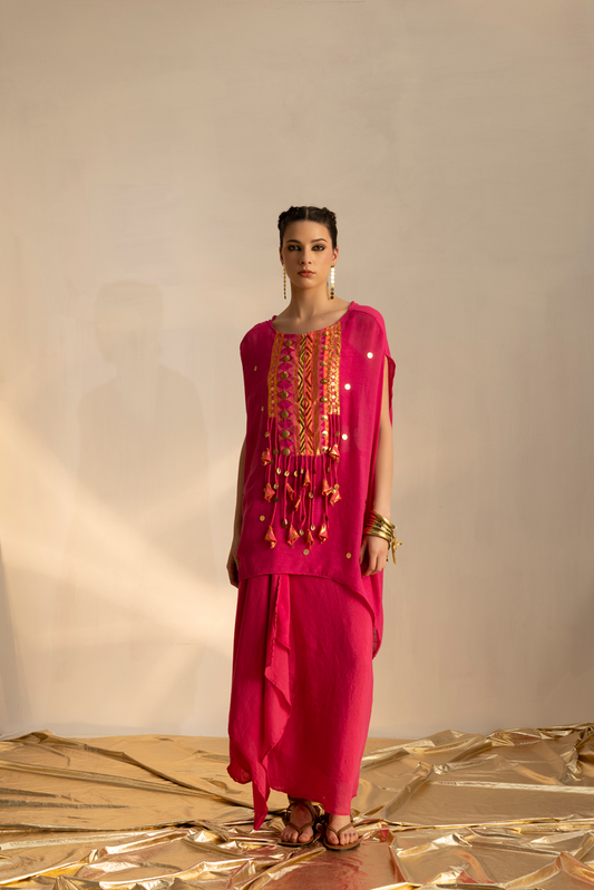 Kimono boho twin set(Pink) | Enech