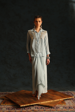 Heart shirt set with a panel waistcoat(Light blue) | Enech