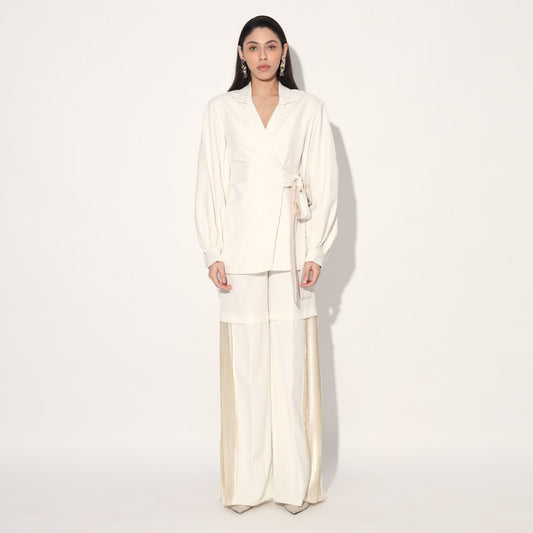 Asuka pleated pants - White | Linetribe