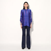 Ivy shibori stripe shirt - Pink Purple | Linetribe