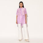 ZEPHYRA SHIBORI STRIPED SHIRT - LAVENDER PINK | LINETRIBE