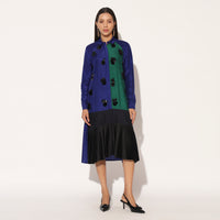 CAELIX DRESS - BLUE GREEN | LINETRIBE