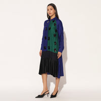 CAELIX DRESS - BLUE GREEN | LINETRIBE