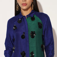 CAELIX DRESS - BLUE GREEN | LINETRIBE