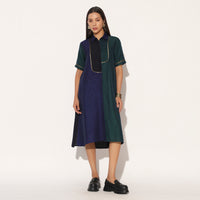 CAELITH DRESS - BLUE GREEN | LINETRIBE