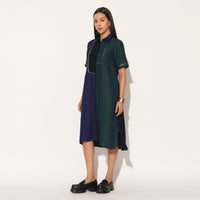 CAELITH DRESS - BLUE GREEN | LINETRIBE