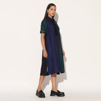 CAELITH DRESS - BLUE GREEN | LINETRIBE