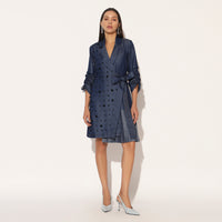 ANEBULA EMBROIDERED JACKET DRESS - BLUE | LINETRIBE