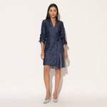 ANEBULA EMBROIDERED JACKET DRESS - BLUE | LINETRIBE