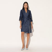 ANEBULA EMBROIDERED JACKET DRESS - BLUE | LINETRIBE