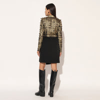VEYORA JACKET DRESS - GOLD BLACK | LINETRIBE