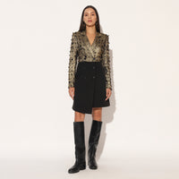 VEYORA JACKET DRESS - GOLD BLACK | LINETRIBE