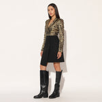 VEYORA JACKET DRESS - GOLD BLACK | LINETRIBE