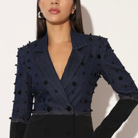 VEYORA JACKET DRESS - BLUE BLACK | LINETRIBE