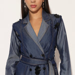NYVORA TRENCH DRESS - BLUE | LINETRIBE