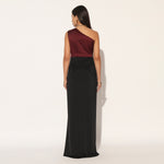ORIVYN GOWN - MAROON BLACK | LINETRIBE