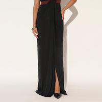 ORIVYN GOWN - MAROON BLACK | LINETRIBE