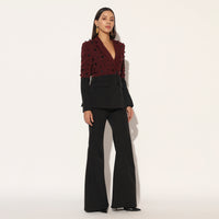 STELLIX PANT SUIT - MAROON BLACK | LINETRIBE