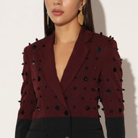 STELLIX PANT SUIT - MAROON BLACK | LINETRIBE