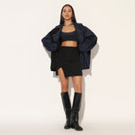 QUASAR EMBROIDERED OVERSIZED DENIM JACKET - BLUE | LINETRIBE