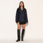 QUASAR EMBROIDERED OVERSIZED DENIM JACKET - BLUE | LINETRIBE