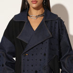 QUASAR EMBROIDERED OVERSIZED DENIM JACKET - BLUE | LINETRIBE