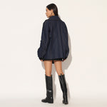 QUASAR EMBROIDERED OVERSIZED DENIM JACKET - BLUE | LINETRIBE