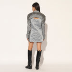 SELVARIS EMBROIDERED JACKET DRESS - GREY | LINETRIBE