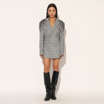 SELVARIS EMBROIDERED JACKET DRESS - GREY | LINETRIBE