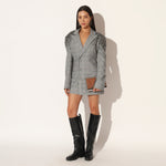 SELVARIS EMBROIDERED JACKET DRESS - GREY | LINETRIBE