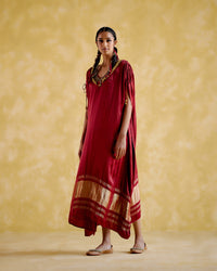 Amor- Maroon kaftan dress | 5Elements