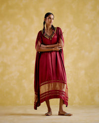 Amor- Maroon kaftan dress | 5Elements