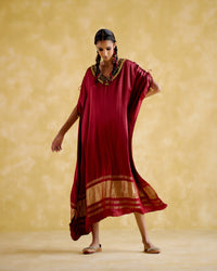 Amor- Maroon kaftan dress | 5Elements