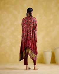 Tychon- Maroon digital printed kaftan | 5Elements