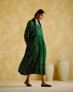 Devadarsana- Green handcrafted kaftan | 5Elements