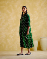 Devadarsana- Green handcrafted kaftan | 5Elements