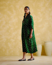 Devadarsana- Green handcrafted kaftan | 5Elements