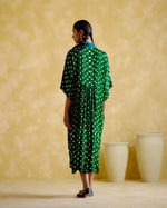 Devadarsana- Green handcrafted kaftan | 5Elements