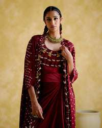 Malini Maroon Bandhini | 5Elements