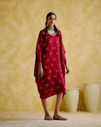 Annapoorna- Maroon bandhini Kaftan | 5Elements