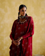 Annapoorna- Maroon bandhini Kaftan | 5Elements