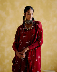 Annapoorna- Maroon bandhini Kaftan | 5Elements