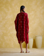 Annapoorna- Maroon bandhini Kaftan | 5Elements