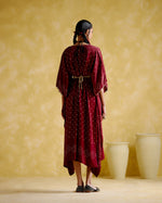 Annika - Maroon bandhini Kaftan | 5Elements