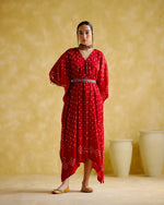 Annika - Red bandhini kaftan | 5Elements